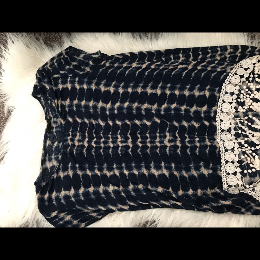 Hi lo tie dye lace top